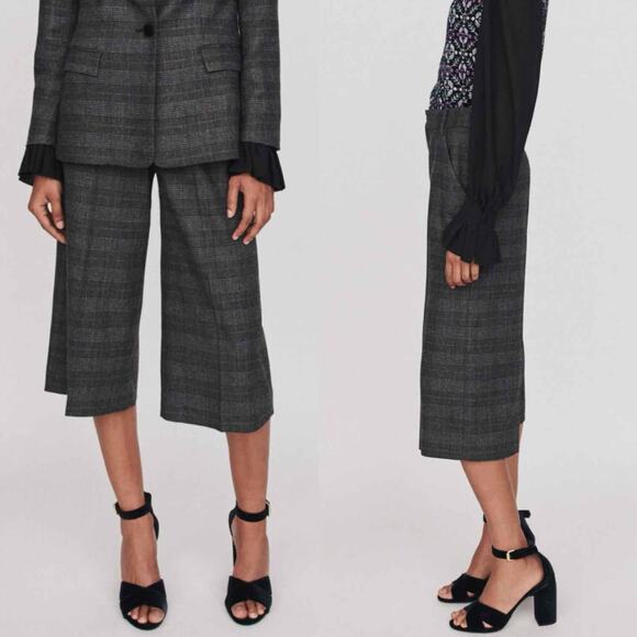 Maje Checked Bermuda Business Casual Culottes Size EU 38 Medium - Picture 9 of 13
